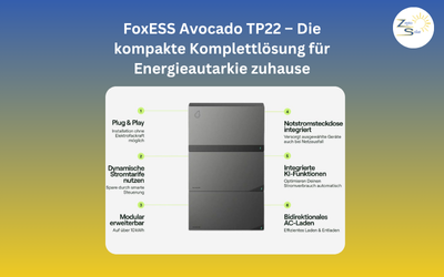 FoxESS Avocado TP22 – Das kompakte All-in-One-Energiesystem für Zuhause &amp; Balkon - FoxESS Avocado TP22 All-in-One Speicher – mit Notstrom &amp; PV | Ab Juli bei ZeptoSolar