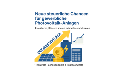 Der Investitionsbooster – neue steuerliche Chancen für gewerbliche Photovoltaik-Anlagen - Investitionsbooster: Degressive AfA 2025–2028 für gewerbliche PV