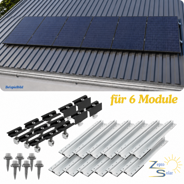 Trapezblech Montageset für 6 Module