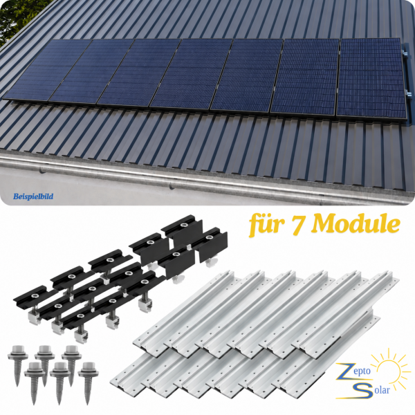 Trapezblech Montageset für 7 Module