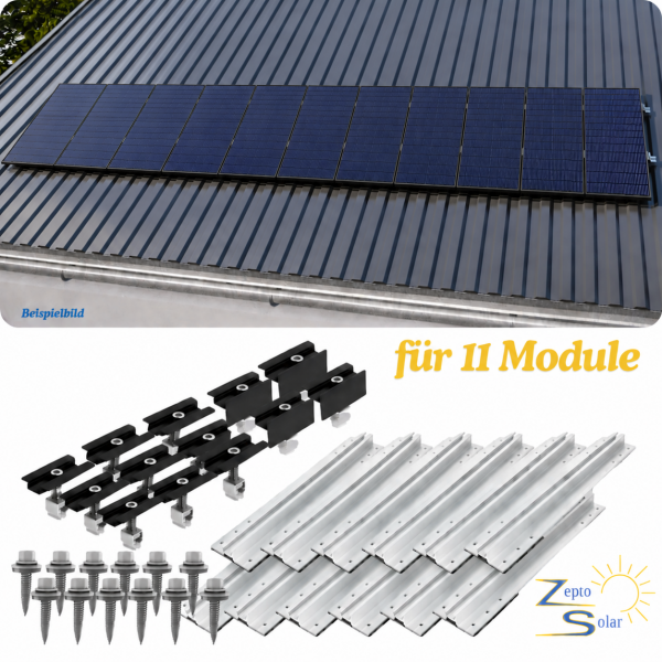 Trapezblech Montageset für 11 Module