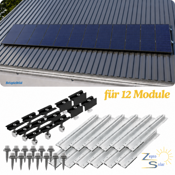 Trapezblech Montageset für 12 Module