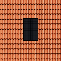 Montagesystem für 1 Photovoltaik-Modul auf dem Ziegeldach Hochkant