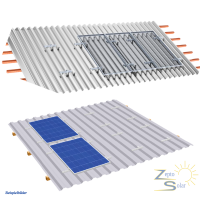 Trapezblechdach Montageset f&uuml;r 1 Modul Photovoltaik...