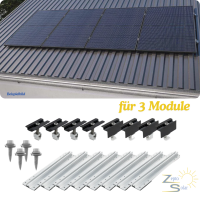 Trapezblech Montageset für 3 Module