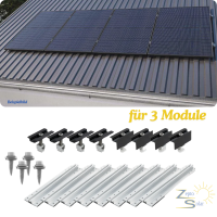 Trapezblechdach Montageset f&uuml;r 3 Module Photovoltaik...