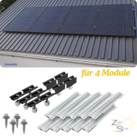 Trapezblech Montageset für 4 Module