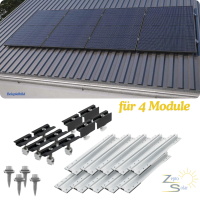 Trapezblechdach Montageset f&uuml;r 4 Module Photovoltaik...