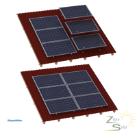 Trapezblechdach Montageset f&uuml;r 1 Modul (Quer)...