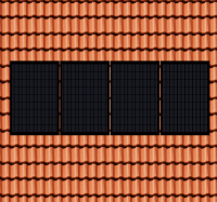 Montagesystem f&uuml;r 4 Photovoltaik-Module auf dem...