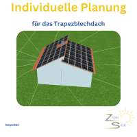 Photovoltaik-Komplettanlage 5,40 kWp für Trapezblechdach mit 5 kW Hybrid-Wechselrichter & 5,18 kWh Speicher