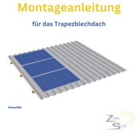 Photovoltaik-Komplettanlage 5,40 kWp für Trapezblechdach mit 5 kW Hybrid-Wechselrichter & 5,18 kWh Speicher