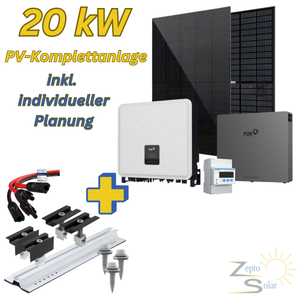 Photovoltaik-Komplettanlage 20,25 kWp – Trapezblechdach mit Speicher, Planung & Statik