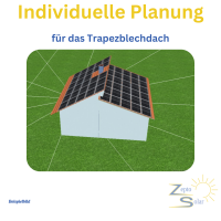 Photovoltaik-Komplettanlage 6,30 kWp für Trapezblechdach – mit 6 kW Hybrid-Wechselrichter & 8,64 kWh Speicher